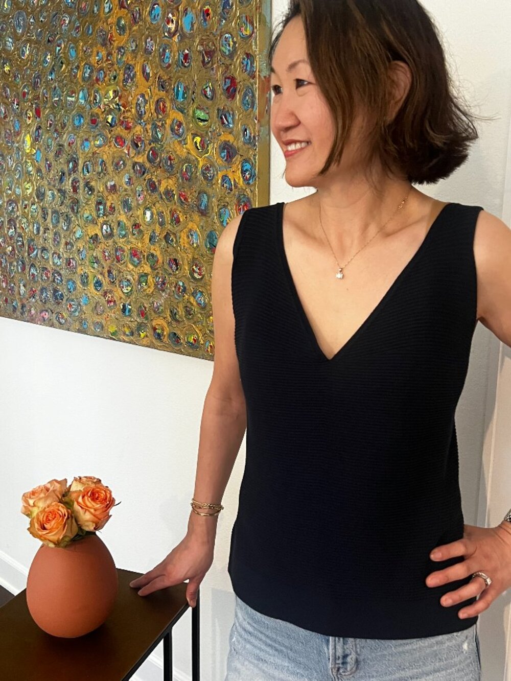 Hilton Hollis Navy Knit Top